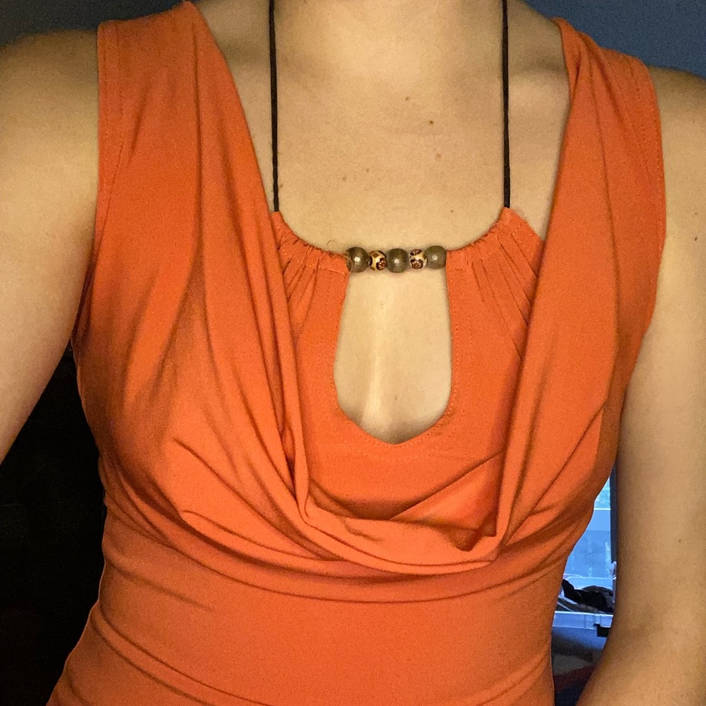 Vintage 90s y2k Low-cut Layered Beaded Tank Top
